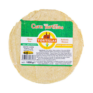 Tortillas de Maíz Blanco 15cm  (40 unidades)-Guanajuato -1000g  29/09/2025